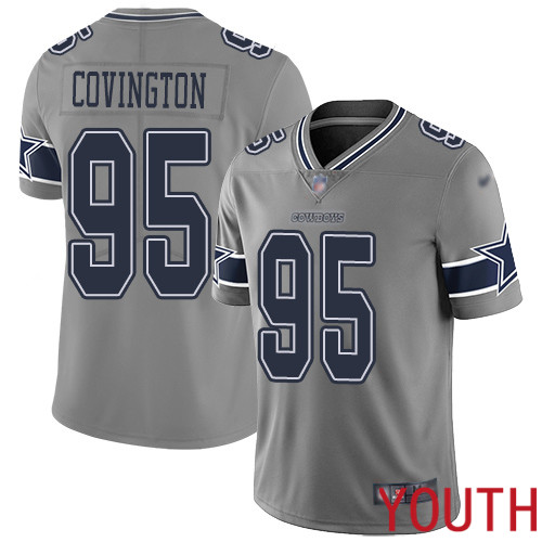 Youth Dallas Cowboys Limited Gray Christian Covington 95 Inverted Legend NFL Jersey
